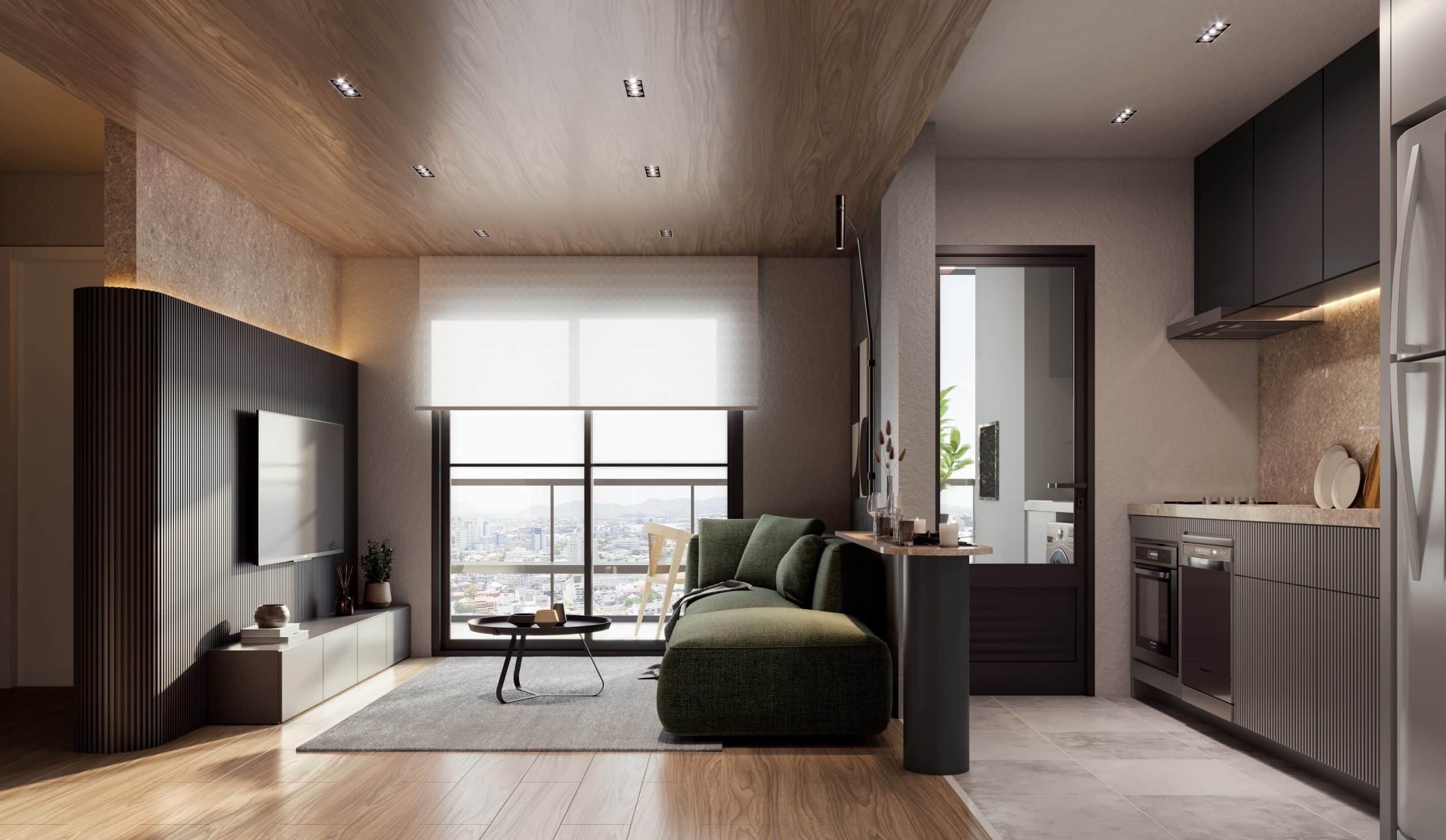 painel ripado de madeira