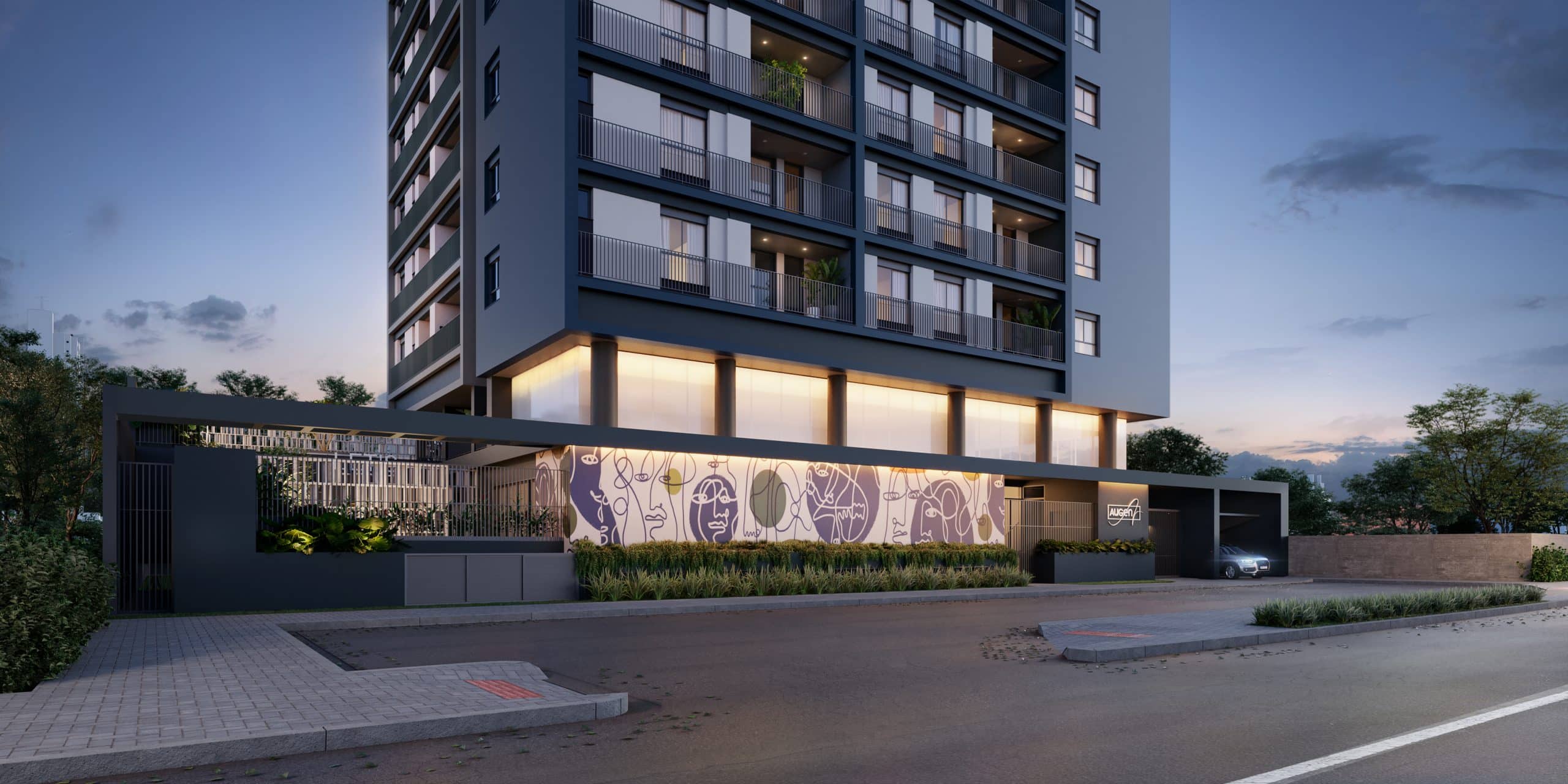 Fachada do empreendimento Augen Art Life Residence - Construtora Pride